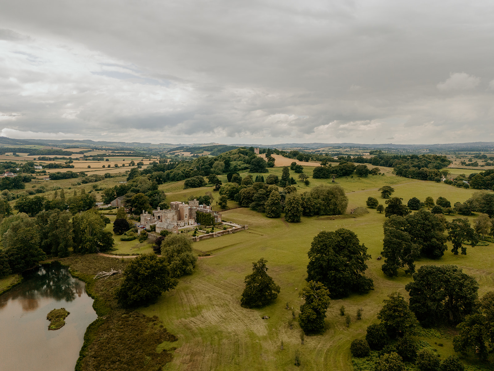 Overhead views of the countryside in the South West of England