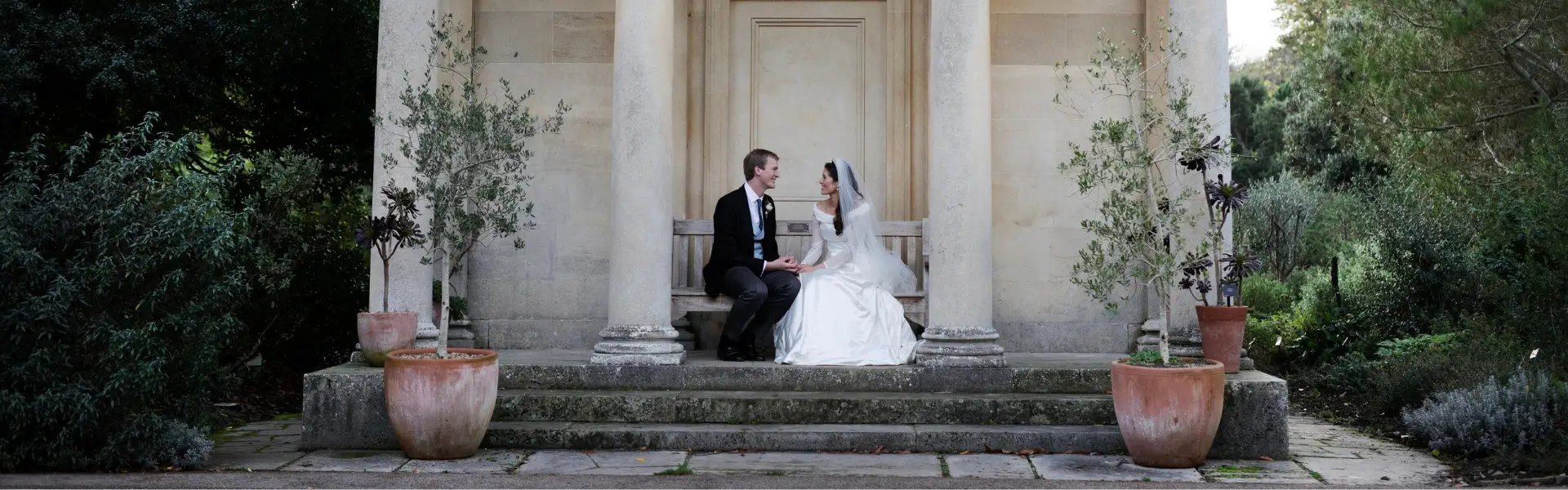 A bride and groom sat under a folly, just some of the people and places I've worked with